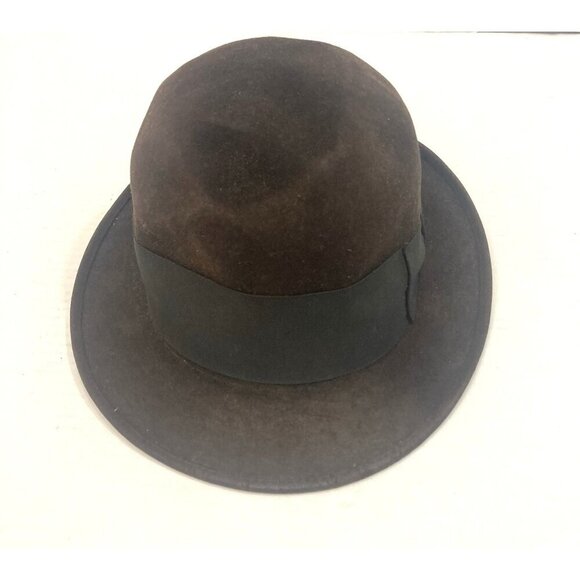 Vintage Richman Steins Fedora Hat Brown 7 3/8 Inch Velour Bow 11856 - Picture 7 of 14